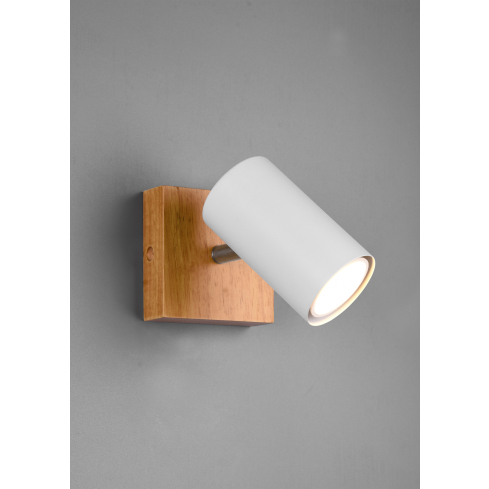 Seina- ja laelamp MARLEY 1-ne matt valge/puit