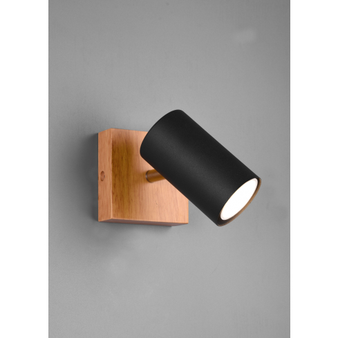 Seina- ja laelamp MARLEY 1-ne matt must/puit