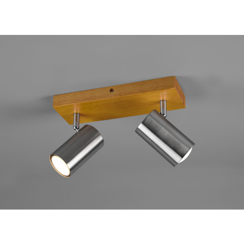 Laelamp MARLEY 2-ne matt nikkel/puit