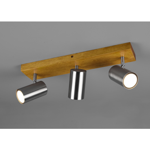 Laelamp MARLEY 3-ne matt nikkel/puit