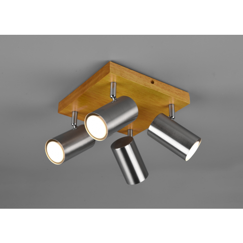 Laelamp MARLEY 4-ne matt nikkel/puit