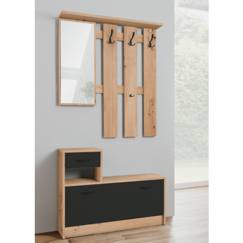 Garderoob RUDOLF artisan tamm/must