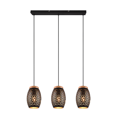 Rippvalgusti BIDAR 3-ne must/kuldne