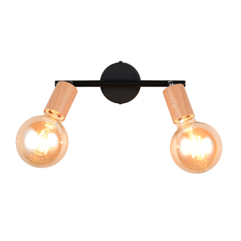 Kohtvalgusti LAMEGO 2-ne must/puit