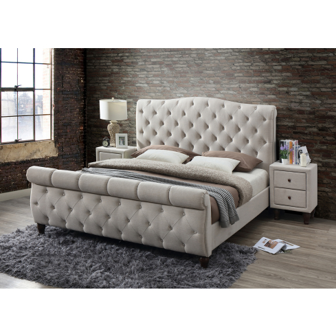 Voodi LINCOLN Beež(Oat White)